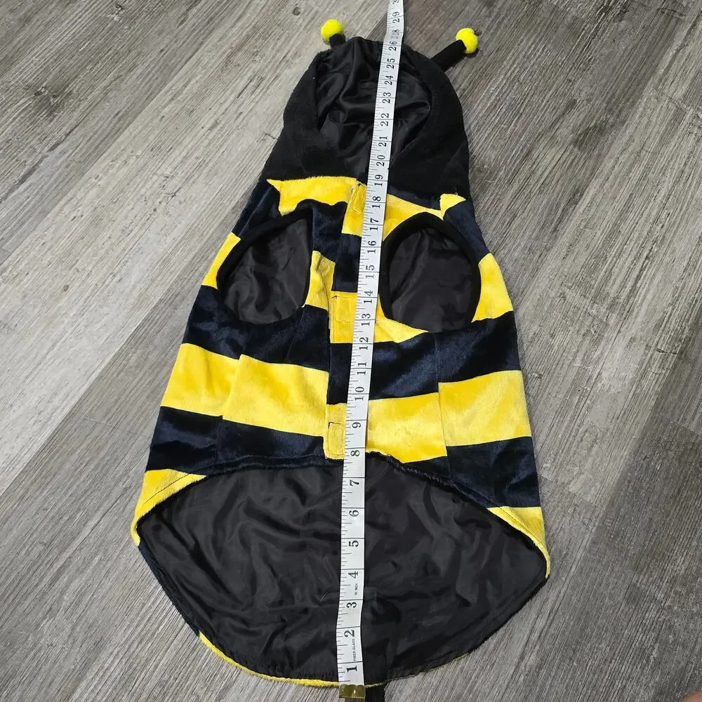 Vibrant Life Yellow & Black Hooded Bumble Bee Halloween Pet Dog Costume Dress Up
